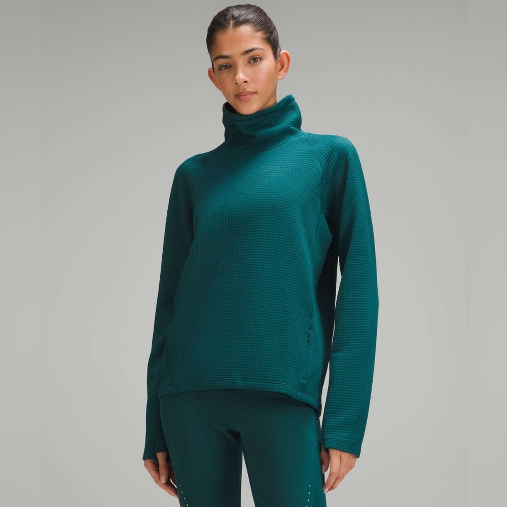 Lululemon Waffle-Knit Funnel-Neck Long-Sleeve Shirt